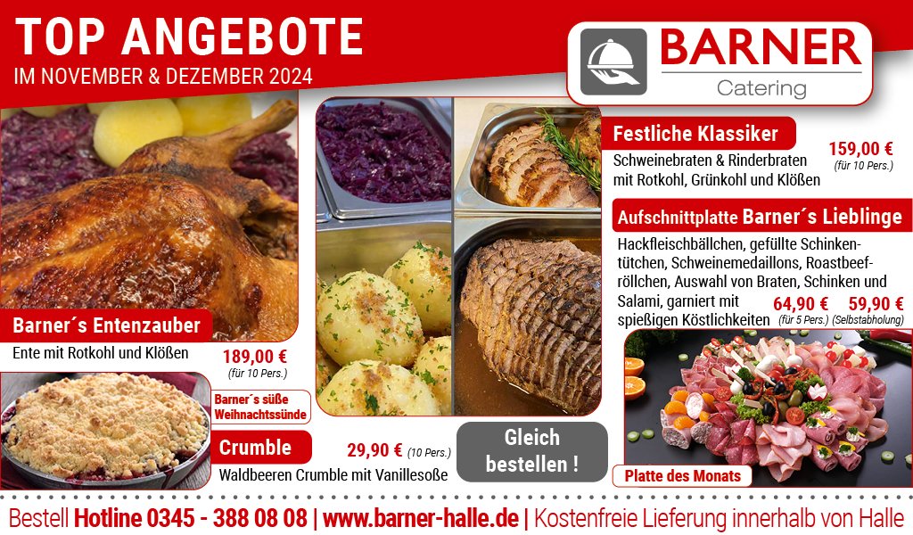 Barners Catering Angebote im November & Dezember 2024