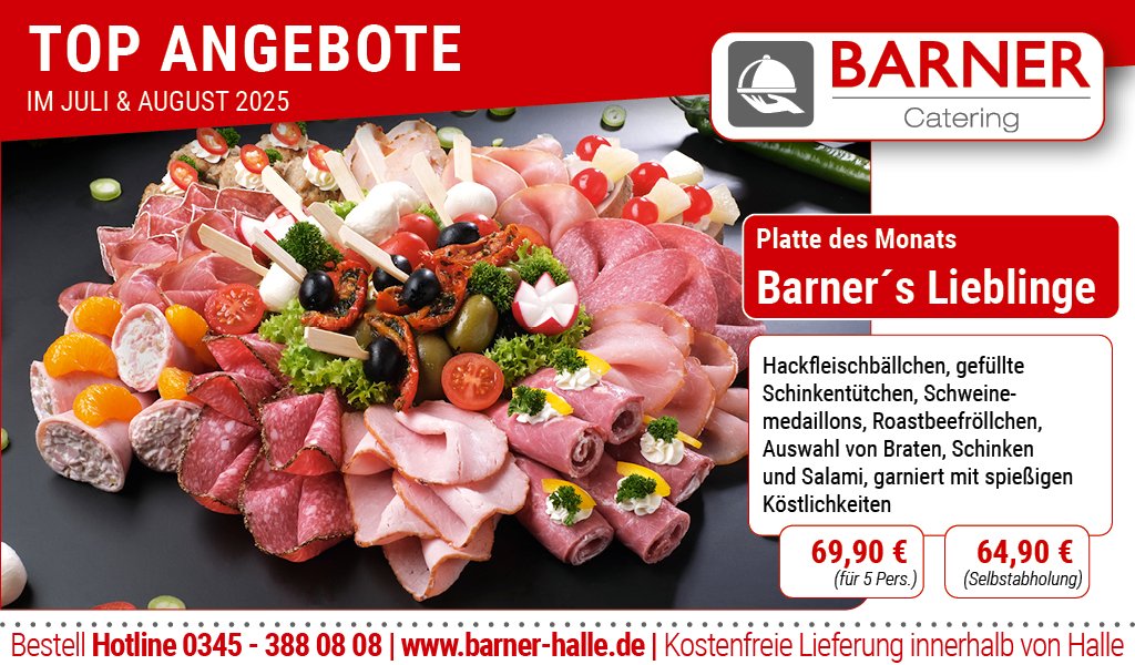 Barners Catering Angebote im Juli und August 2025