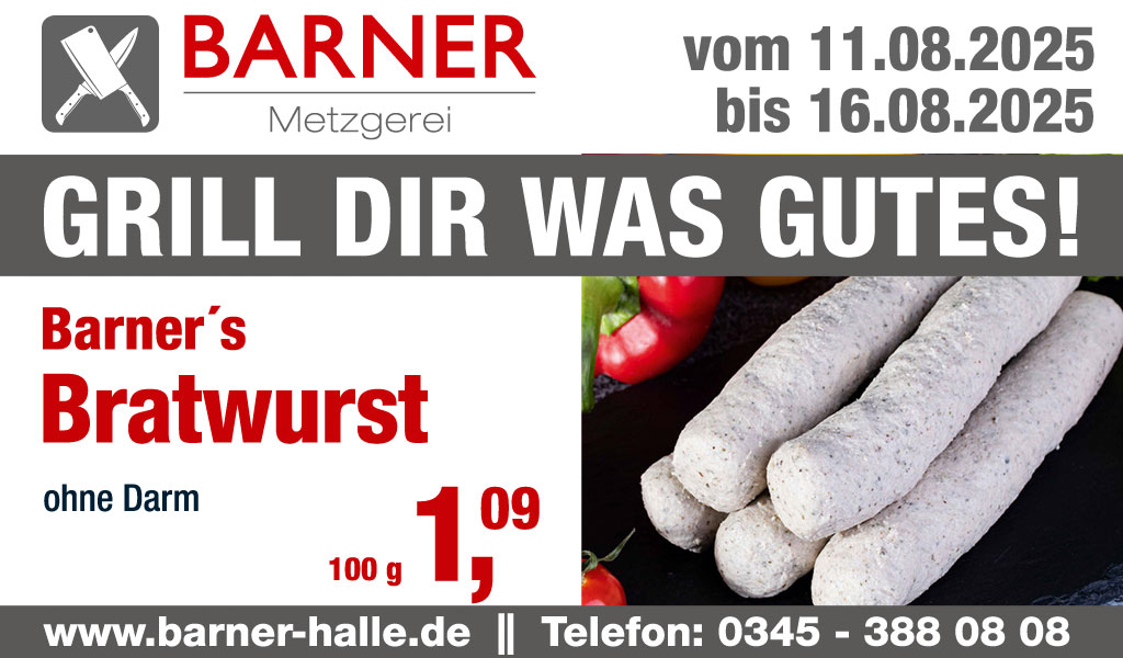 Barners Bratwurst ohne Darm