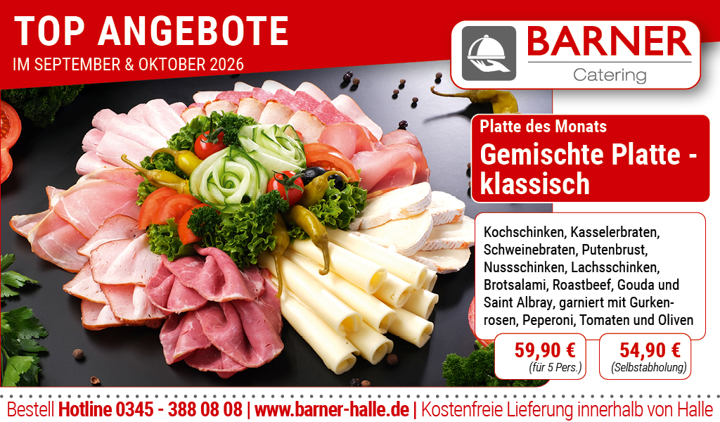 Barner Catering Angebote im Sept. und Okt. 2026
